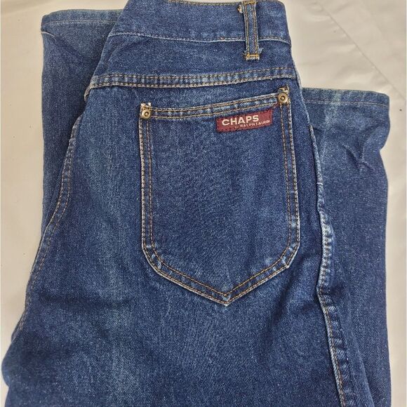 VINTAGE 80s jeans‎ Ralph Lauren straight leg dark denim 32x34 - Picture 8 of 10